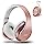 ZIHNIC Bluetooth Headphones Over-Ear, Foldable Wireless and Wired Stereo Headset Micro SD/TF, FM for Cell Phone,PC,Soft Earmuffs &Light Weight for Prolonged Wearing(Rose Gold)