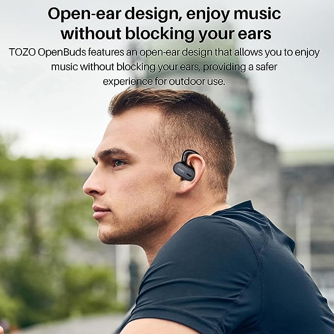 Open Buds Lightweight True Wireless Earbuds with Multi-Angle Adjustment, Bluetooth 5.3 Headphones with Open Ear Dual-Axis Design for Long-lasting Comfort, Crystal-Clear Calls for Driving, Meeting