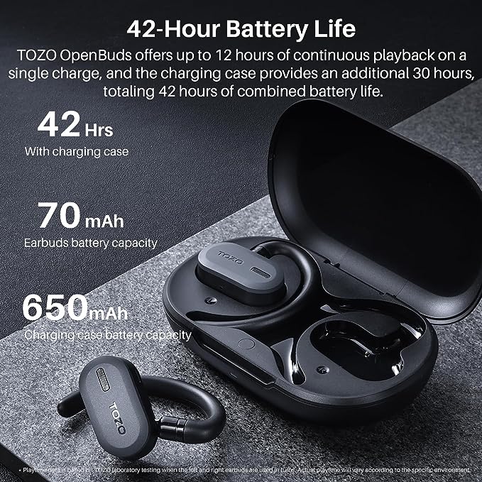 Open Buds Lightweight True Wireless Earbuds with Multi-Angle Adjustment, Bluetooth 5.3 Headphones with Open Ear Dual-Axis Design for Long-lasting Comfort, Crystal-Clear Calls for Driving, Meeting